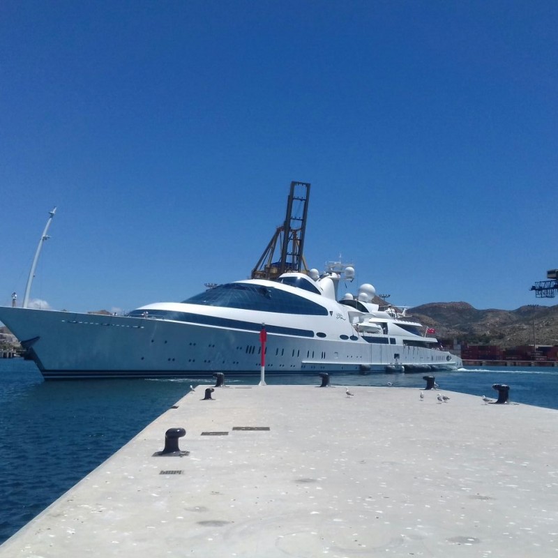Motor yacht YAS berthed at Yacht Port Cartagena